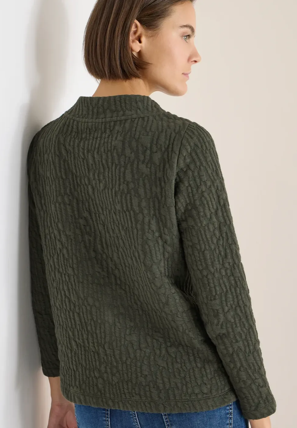 Jacquard Funnel Hals Shirt