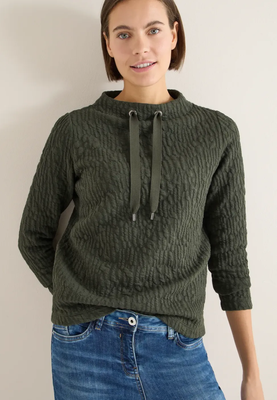 Jacquard Funnel Hals Shirt