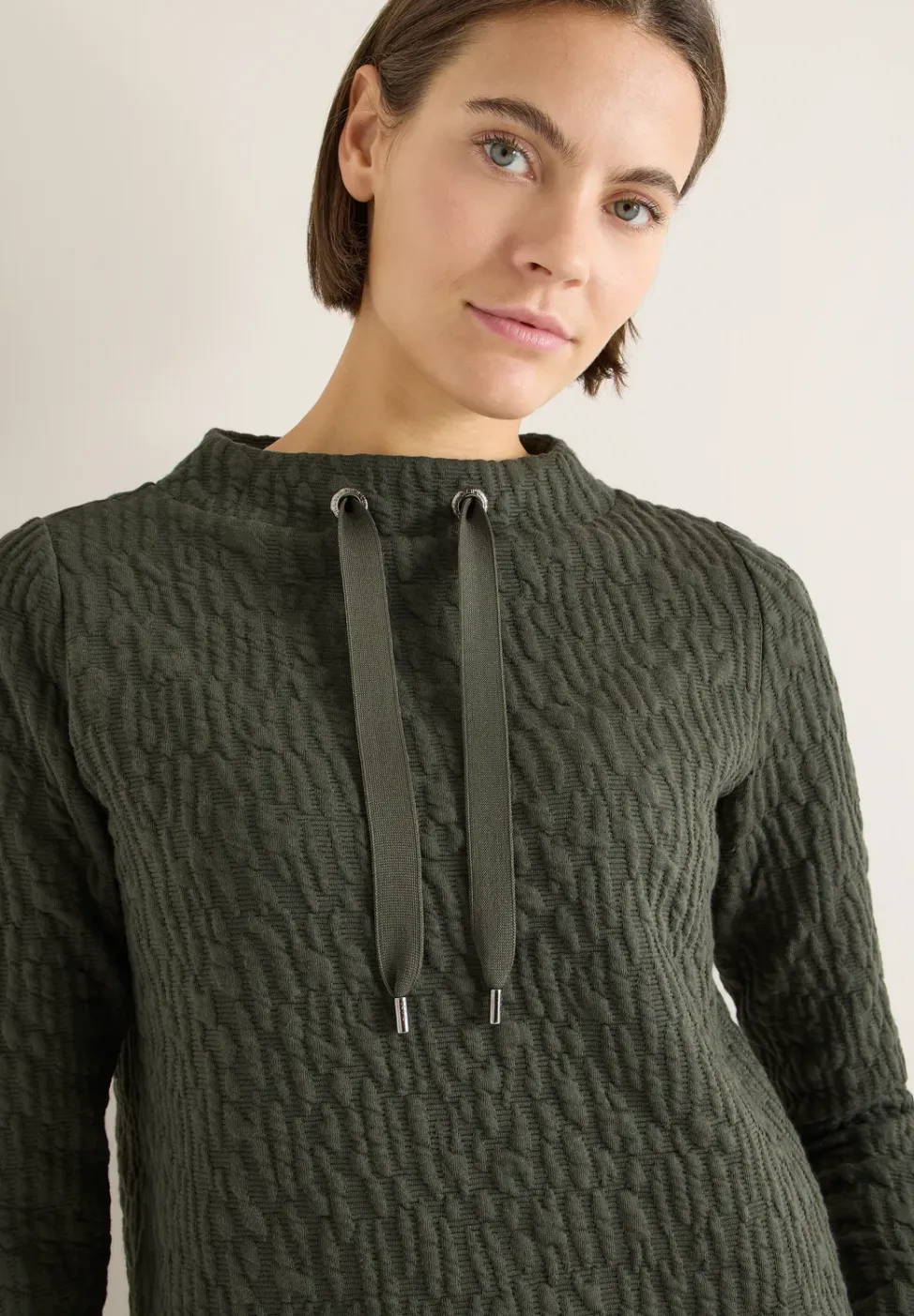 Jacquard Funnel Hals Shirt