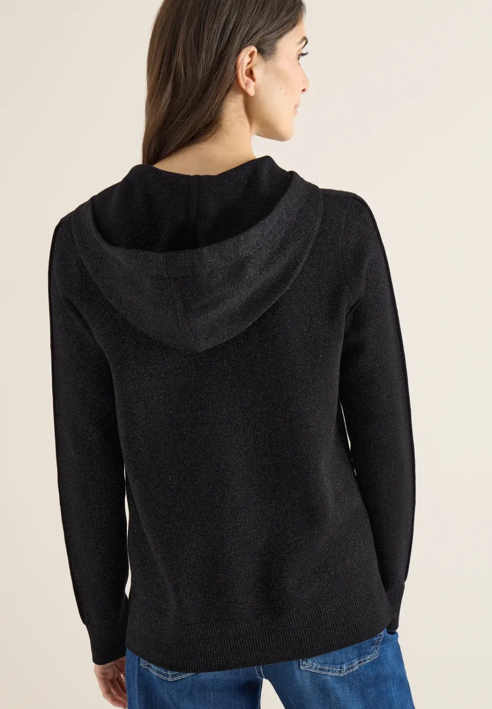 Jacquard hoodie met glitter