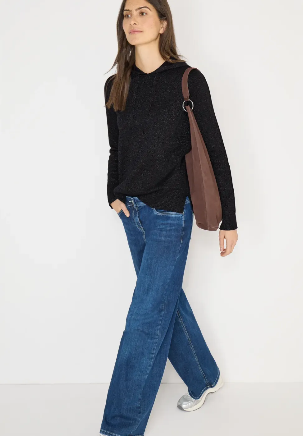Jacquard hoodie met glitter