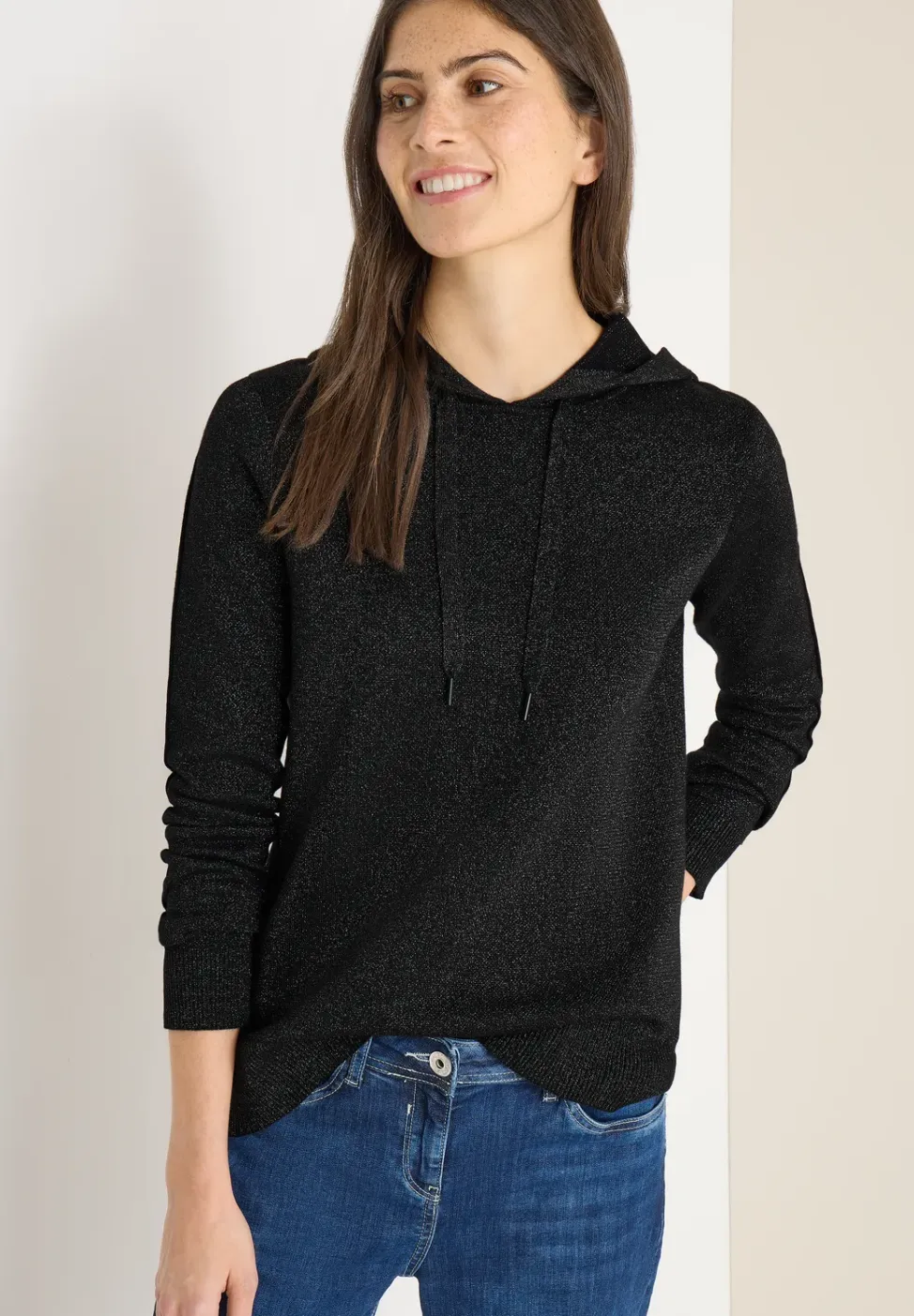 Jacquard hoodie met glitter