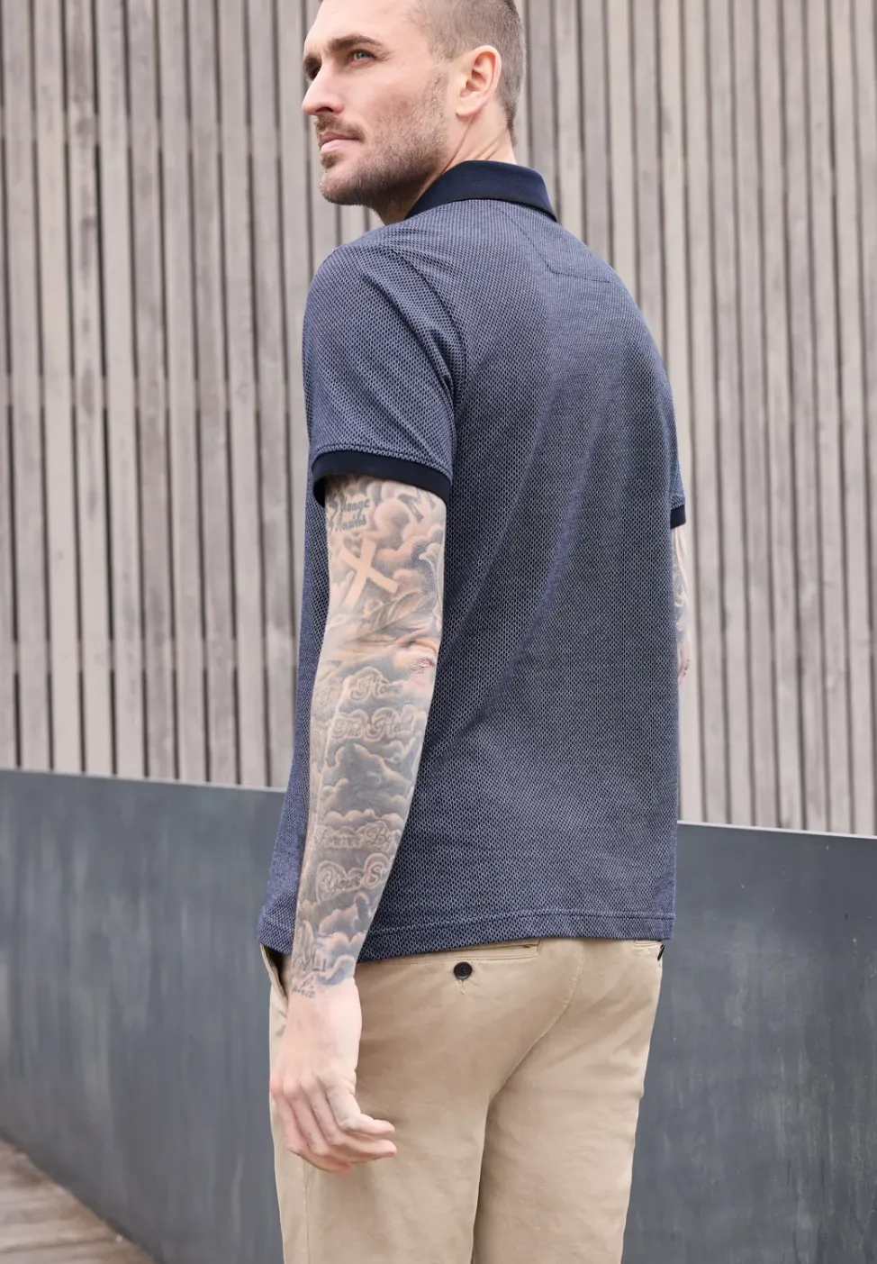 Jacquard polo met korte mouwen