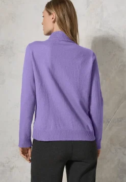 Jaquard trui in effen kleur