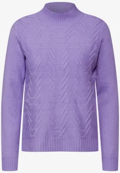 Jaquard trui in effen kleur
