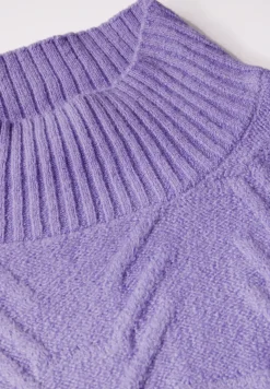 Jaquard trui in effen kleur