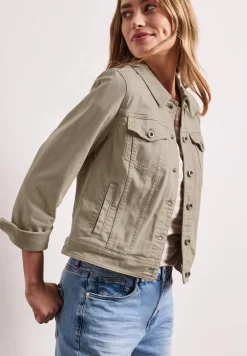 Jas in gekleurde denimlook met zakken
