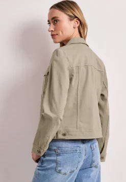 Jas in gekleurde denimlook met zakken