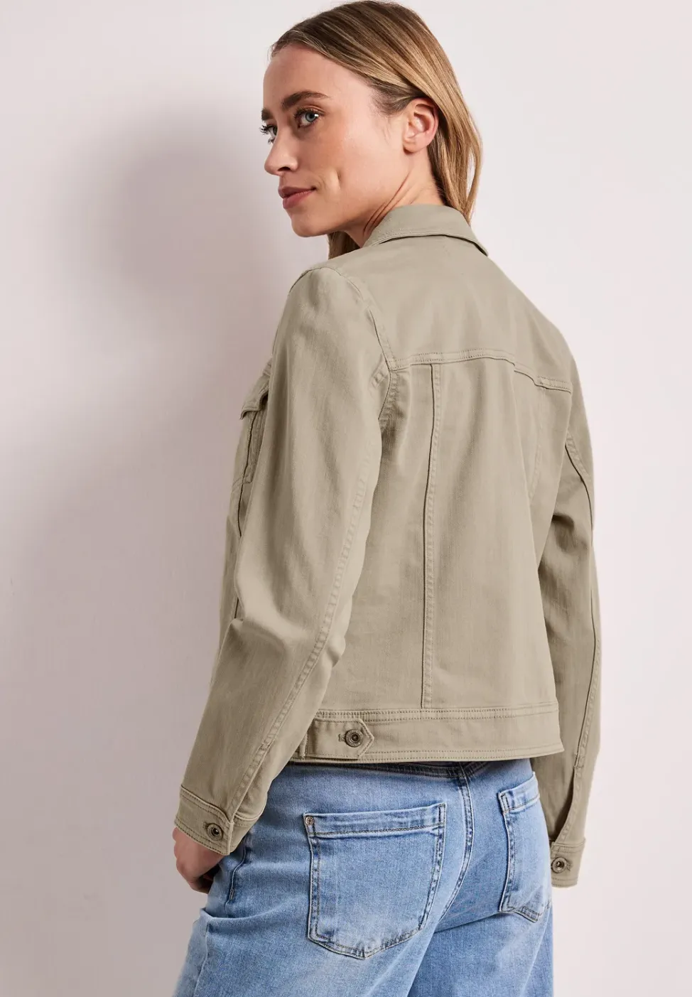 Jas in gekleurde denimlook met zakken