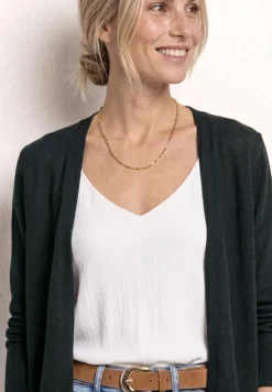 Jas met lange mouwen in gebreide look