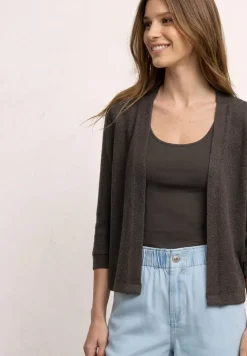 Jas met lange mouwen in gebreide look