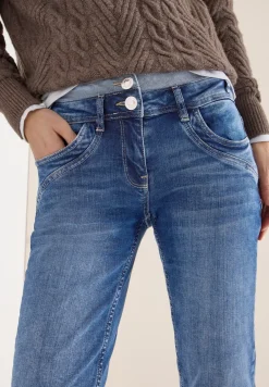 Jeans met dubbele tailleband