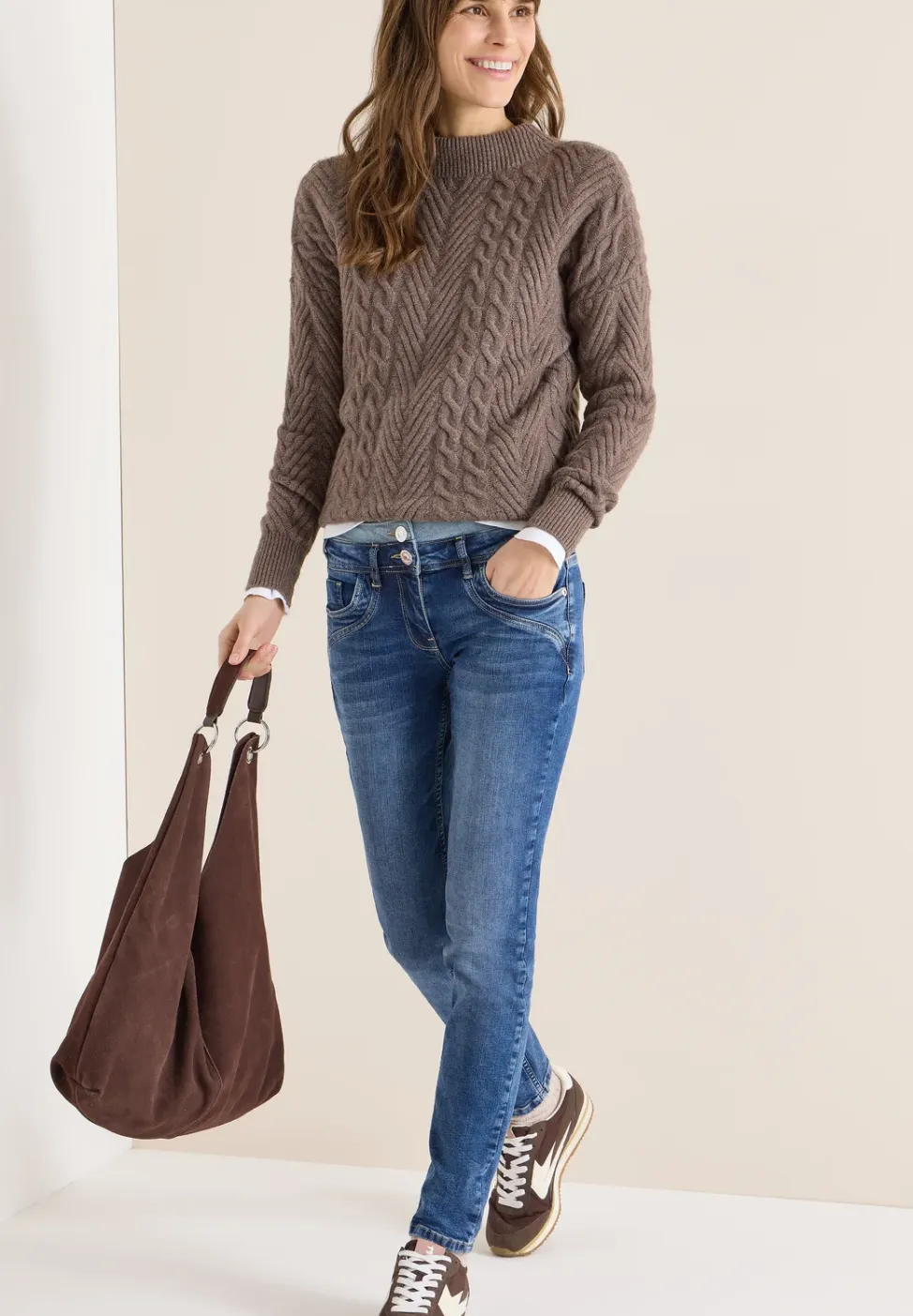 Jeans met dubbele tailleband