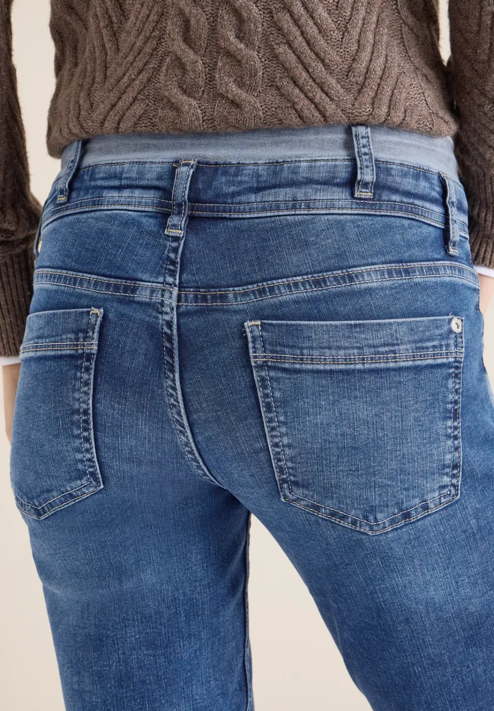 Jeans met dubbele tailleband