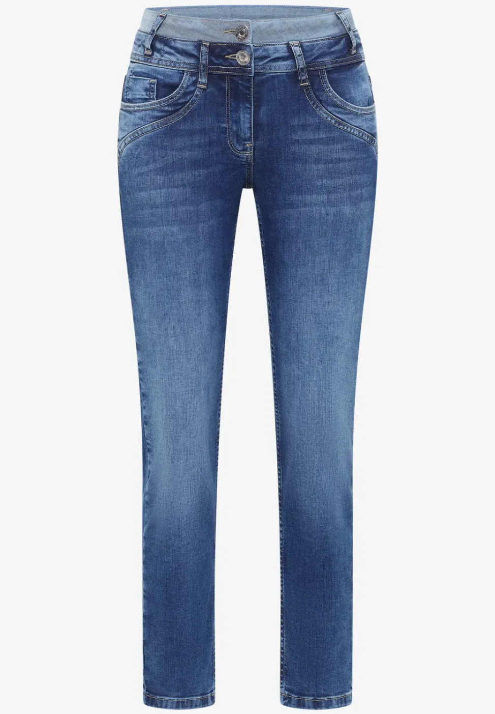 Jeans met dubbele tailleband