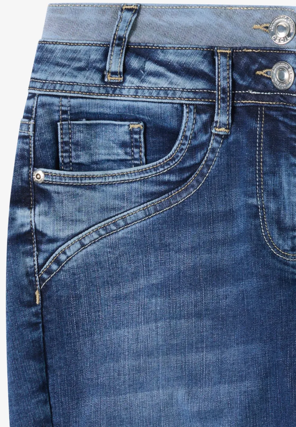 Jeans met dubbele tailleband