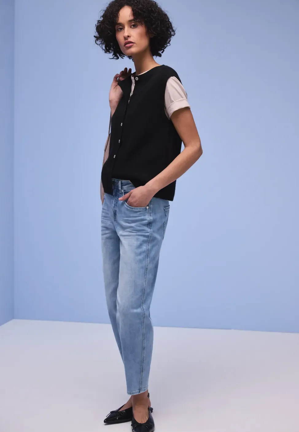 Jeans met taps toelopende pijpen