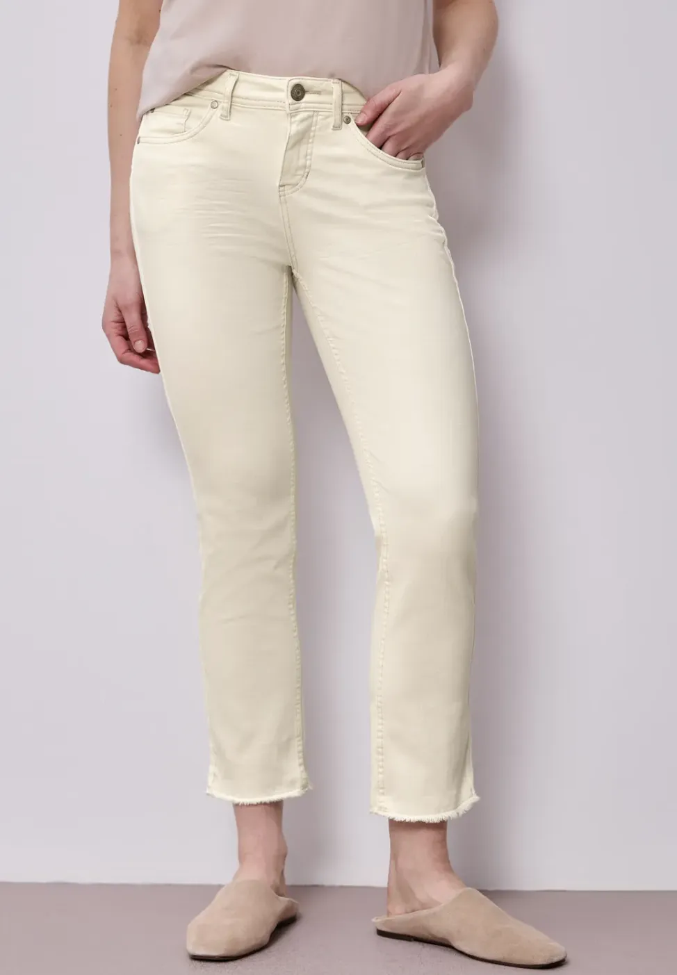 Jeans met zoom met franjes