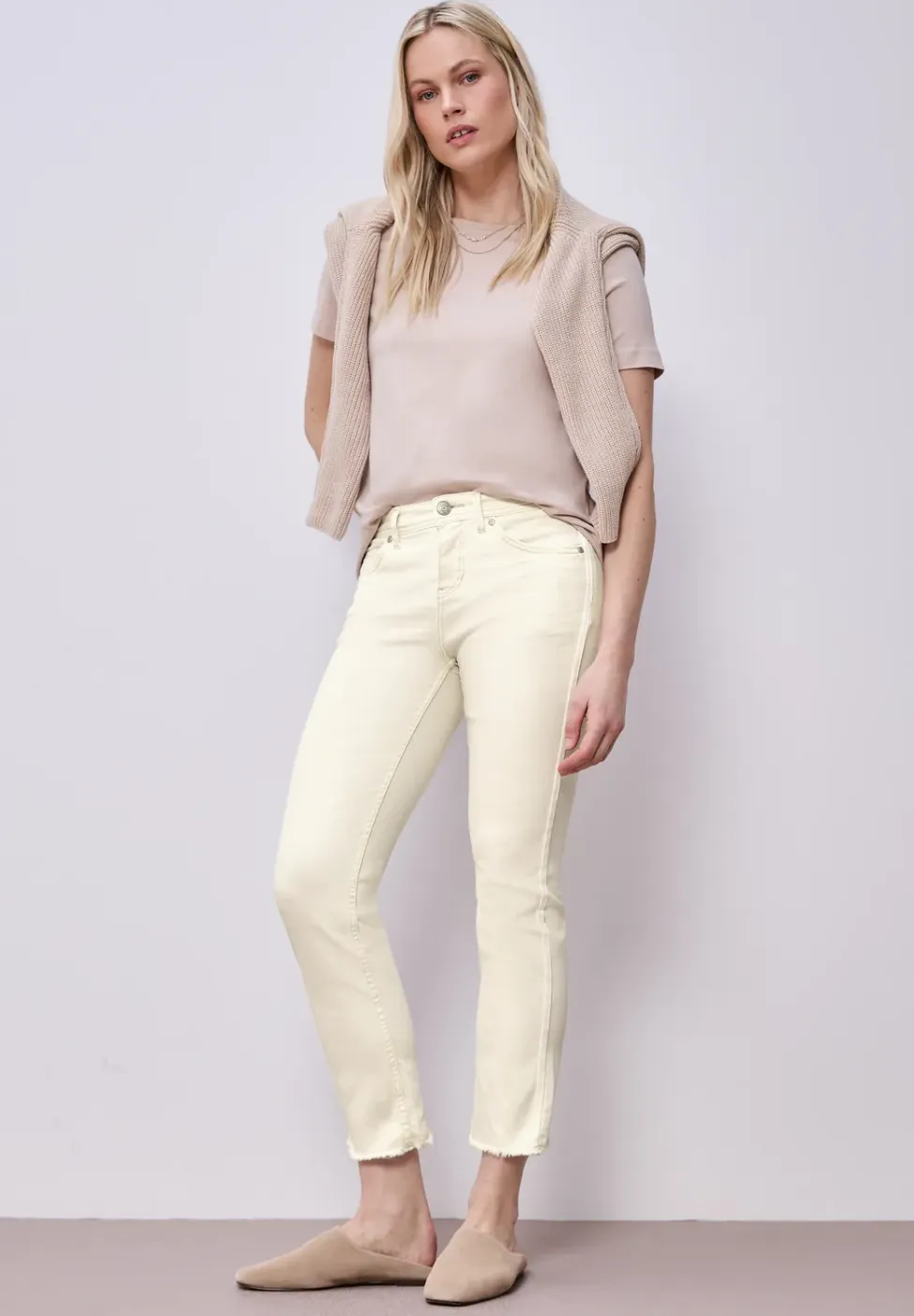 Jeans met zoom met franjes