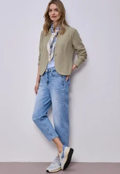 Jersey blazer met structuur