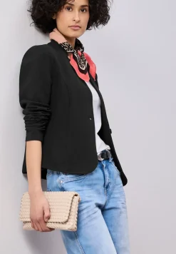 Jersey blazer met structuur