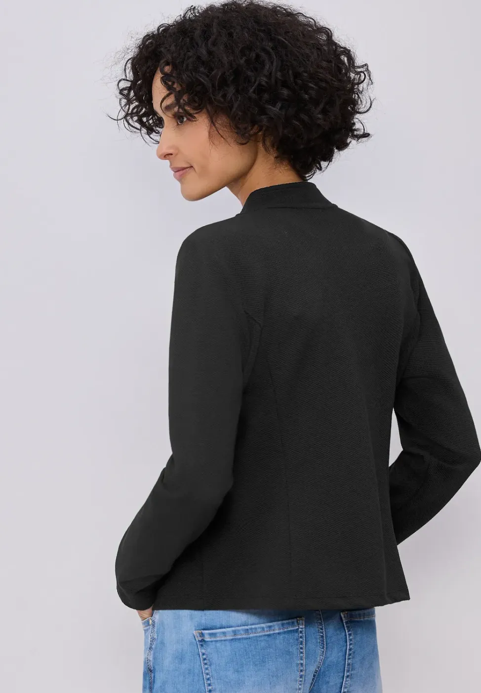 Jersey blazer met structuur