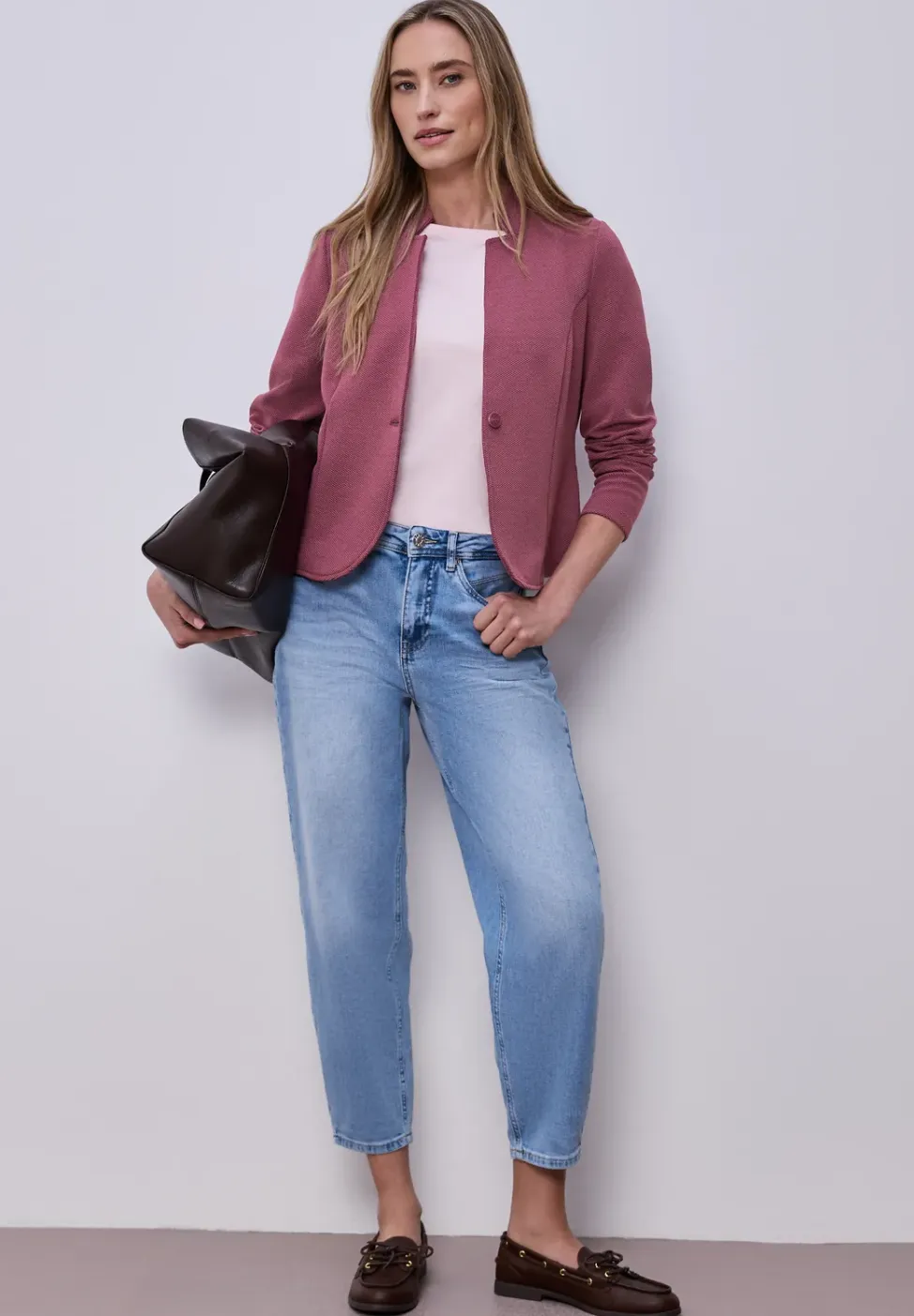 Jersey blazer met textuur