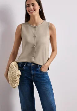 Jersey gilet met ronde hals