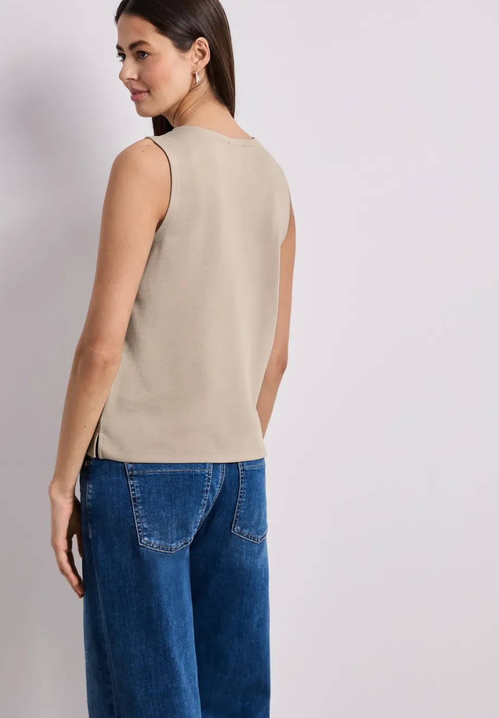 Jersey gilet met ronde hals