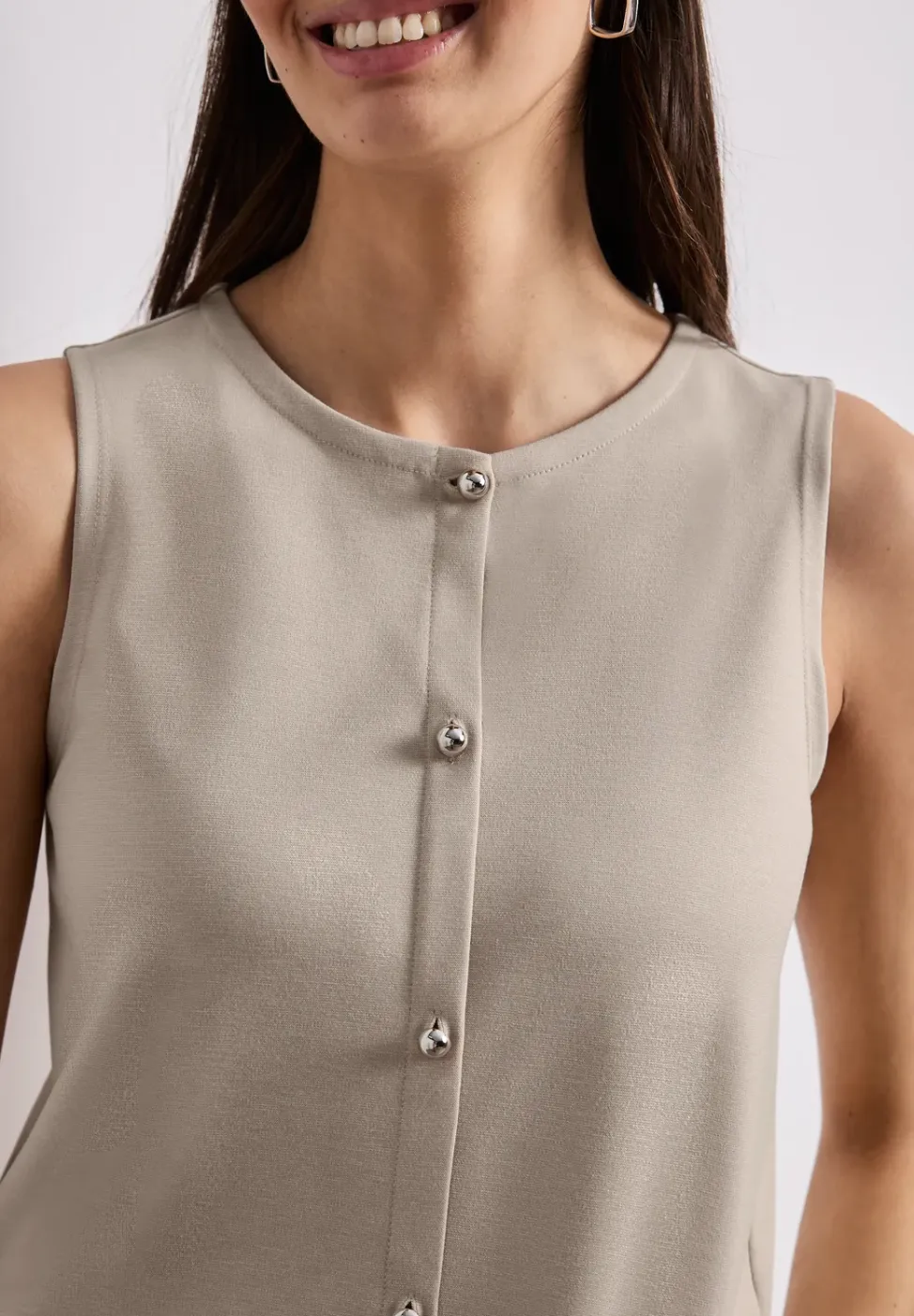 Jersey gilet met ronde hals
