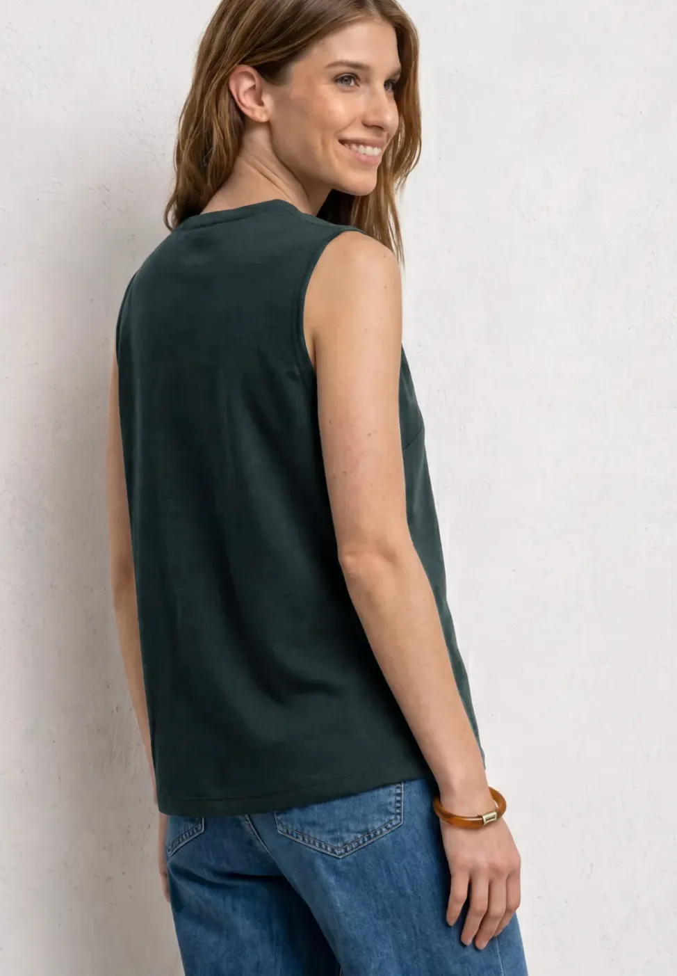 Jersey gilet met ronde hals
