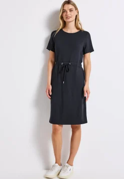 Jersey jurk met trekkoord