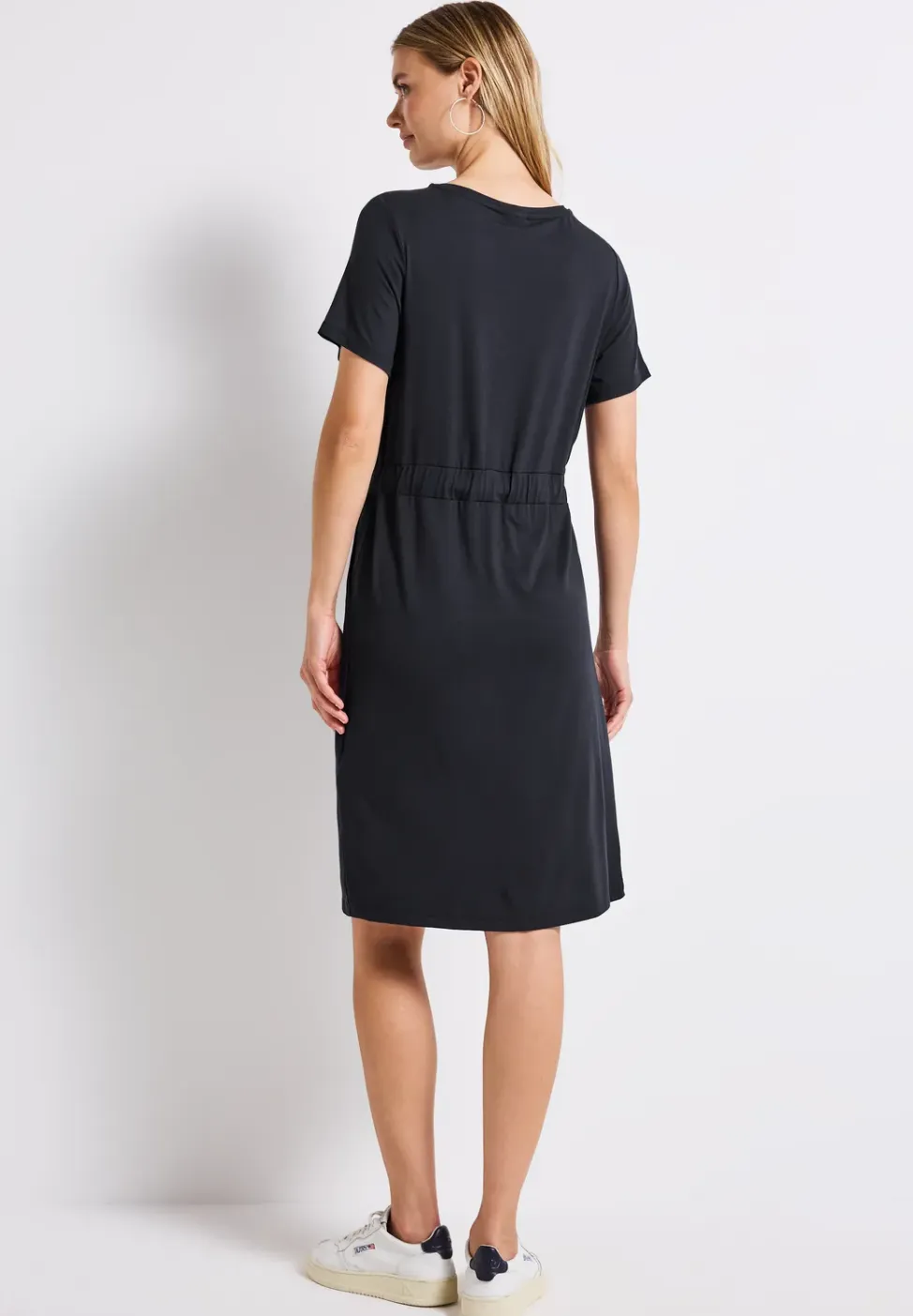 Jersey jurk met trekkoord