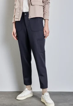 Jersey keperstof cargo broek