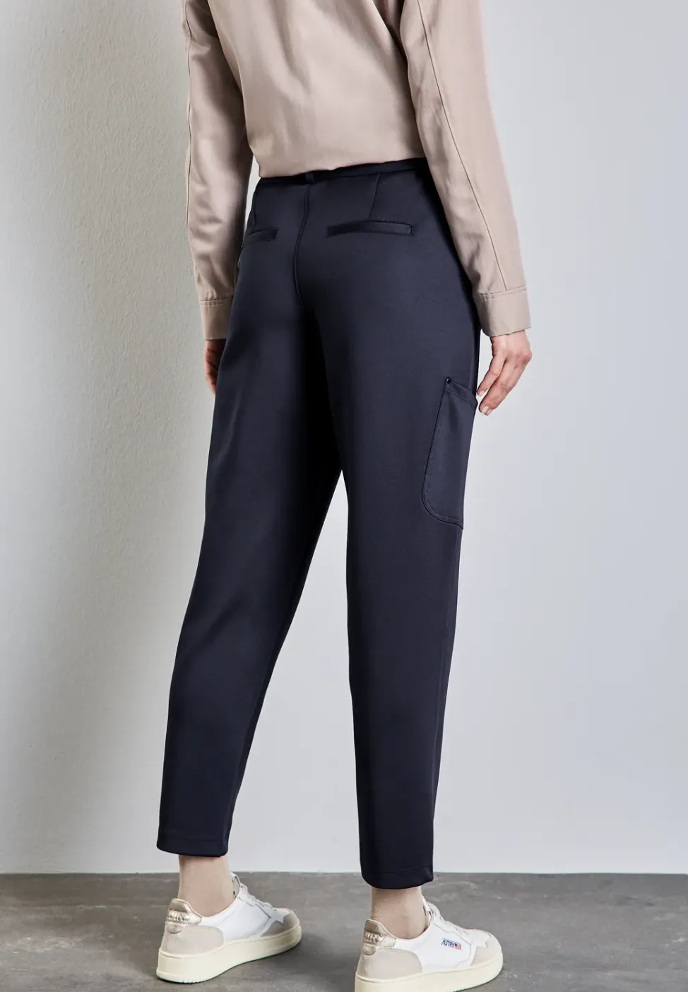 Jersey keperstof cargo broek