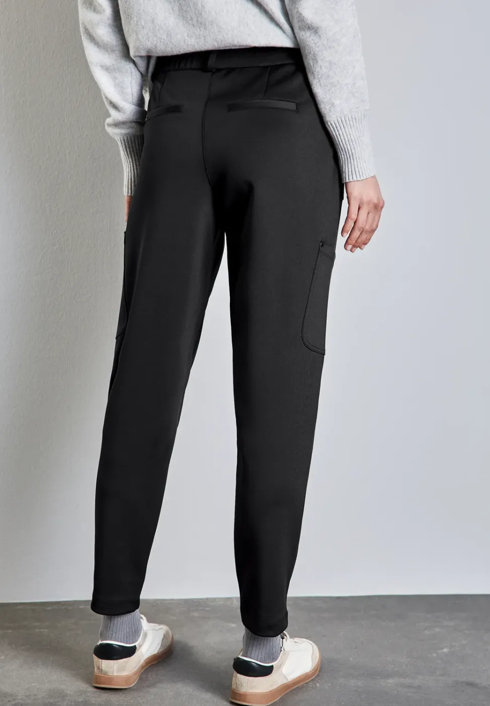 Jersey keperstof cargo broek