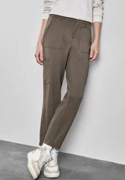 Jersey keperstof cargo broek