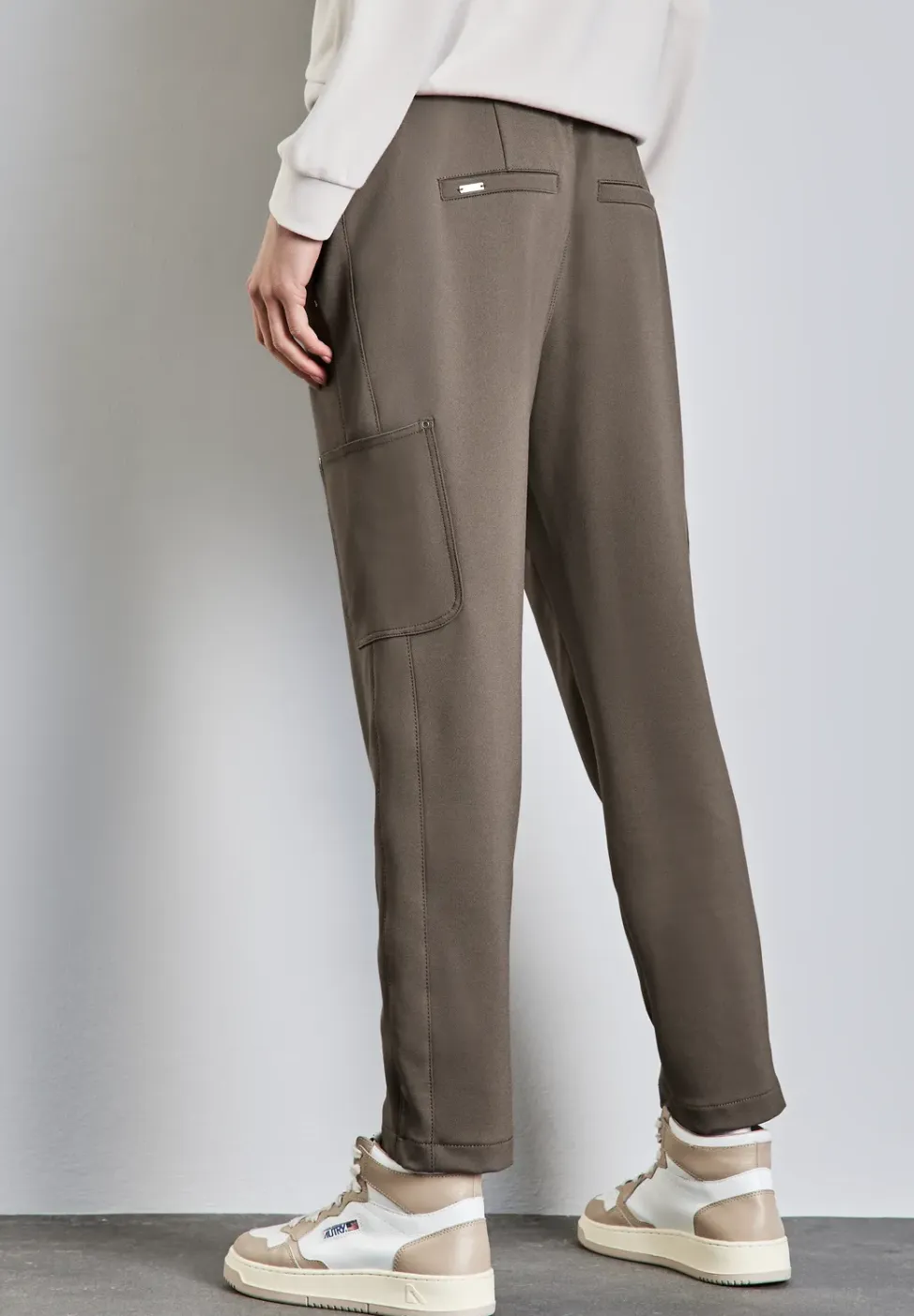 Jersey keperstof cargo broek