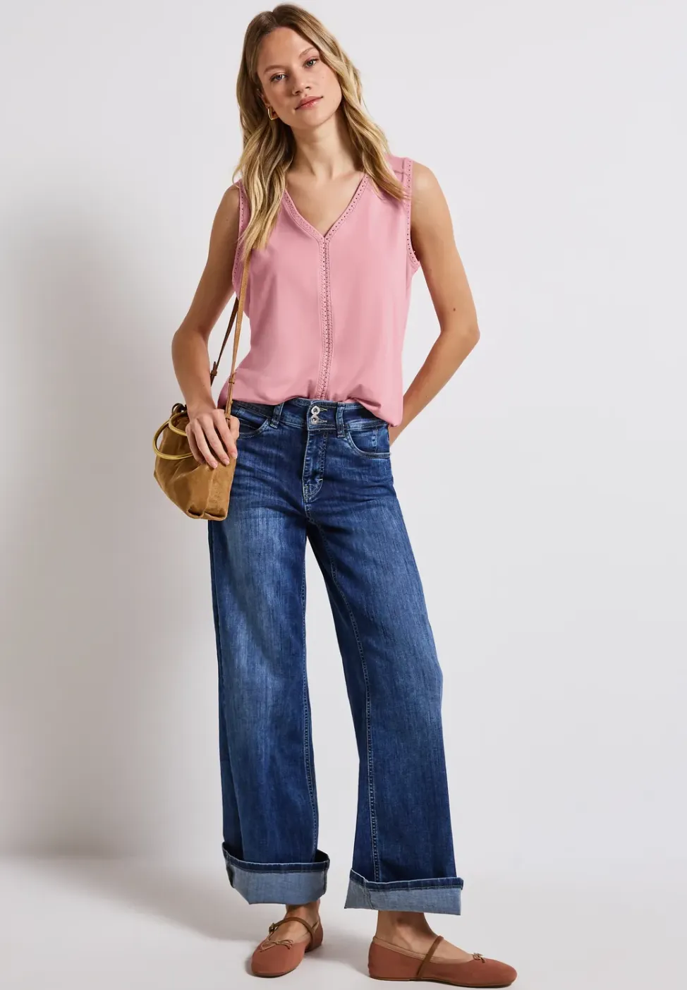 Jersey top met gehaakte details