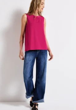 Jersey top met rimpels