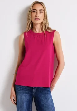 Jersey top met rimpels