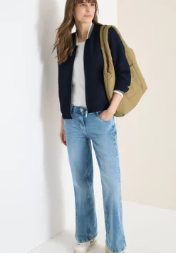 Jersey blouson met contrasterende knoopdetails
