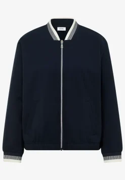 Jersey blouson met contrasterende knoopdetails