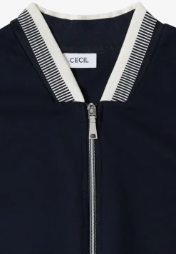 Jersey blouson met contrasterende knoopdetails
