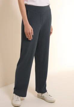 Jersey broek met geribde structuur