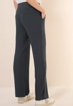 Jersey broek met geribde structuur