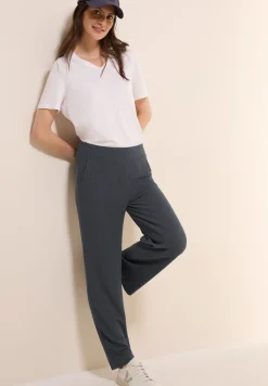 Jersey broek met geribde structuur