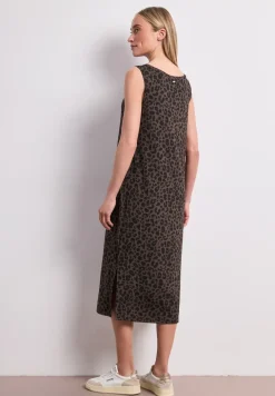 Jersey midi-jurk met leoprint