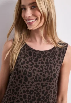 Jersey midi-jurk met leoprint