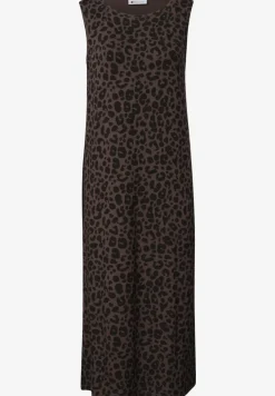 Jersey midi-jurk met leoprint